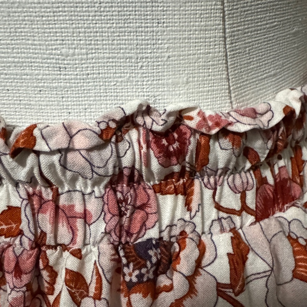 Merokeety Skirt-Rayon-Boho Chic-Floral-Sz S-Reds/White-EUC-Like New - Picture 5 of 14